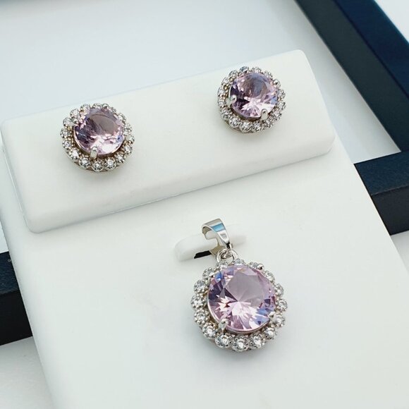 "925 Sterling Silver Cubic Zircon Jewelry Set, UU1P7A7039 - Picture 8 of 9